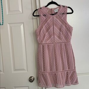 HD in Paris Blush Lace Mini Dress